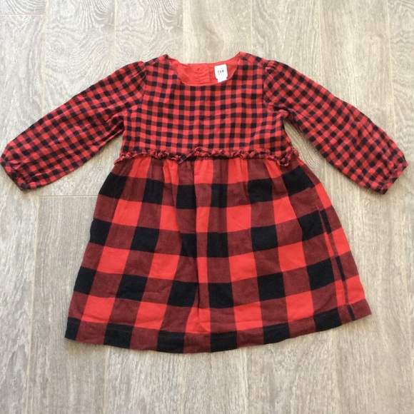 Gap toddler buffalo plaid dress - Picture 2 of 6